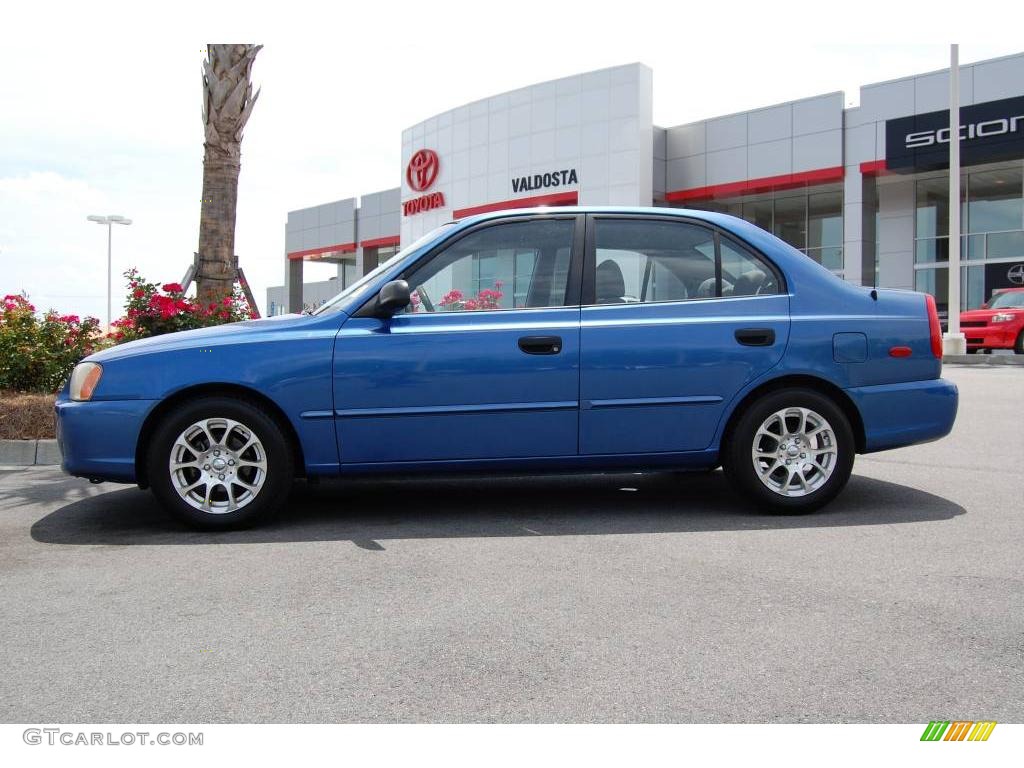 2001 Accent GL Sedan - Coastal Blue / Gray photo #3