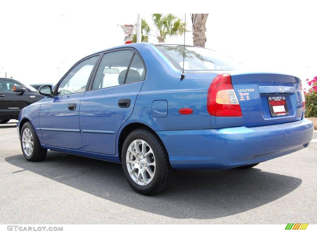 2001 Accent GL Sedan - Coastal Blue / Gray photo #4