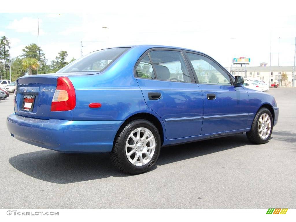 2001 Accent GL Sedan - Coastal Blue / Gray photo #5