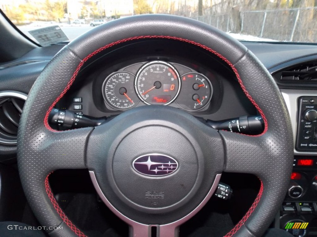 2013 Subaru BRZ Limited Black Leather/Alcantara Steering Wheel Photo #89549398
