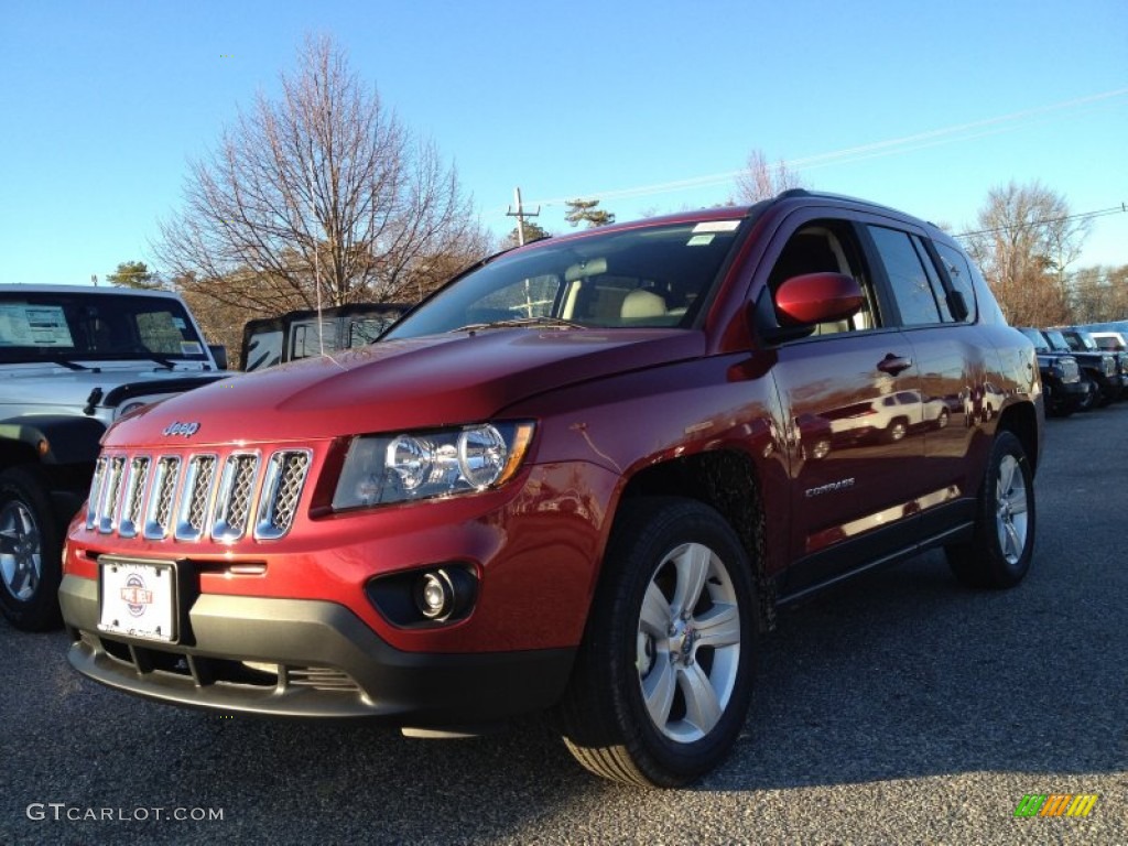 2014 Compass Latitude 4x4 - Deep Cherry Red Crystal Pearl / Dark Slate Gray photo #1