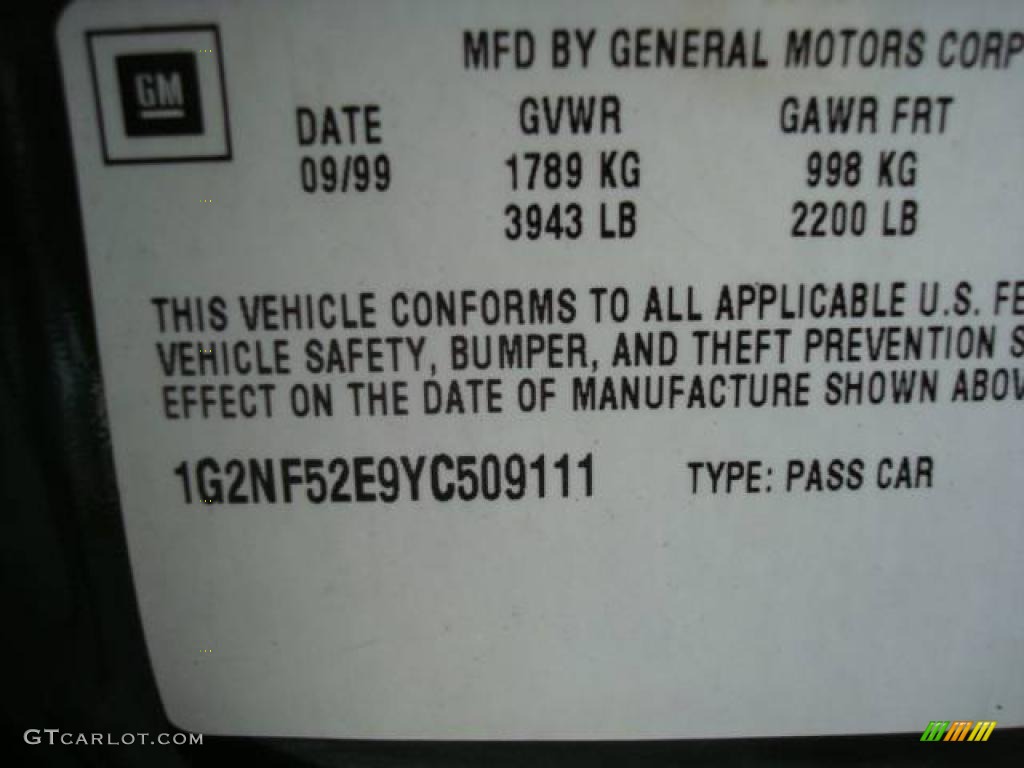 2000 Grand Am SE Sedan - Spruce Green Metallic / Dark Pewter photo #19