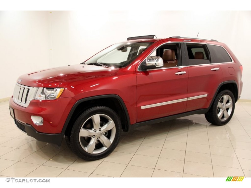 2013 Grand Cherokee Overland 4x4 - Deep Cherry Red Crystal Pearl / New Saddle/Black photo #3