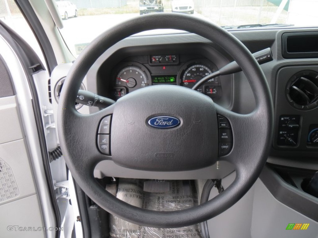 2014 Ford E-Series Van E350 XLT Extended 15 Passenger Van Medium Flint Steering Wheel Photo #89563813