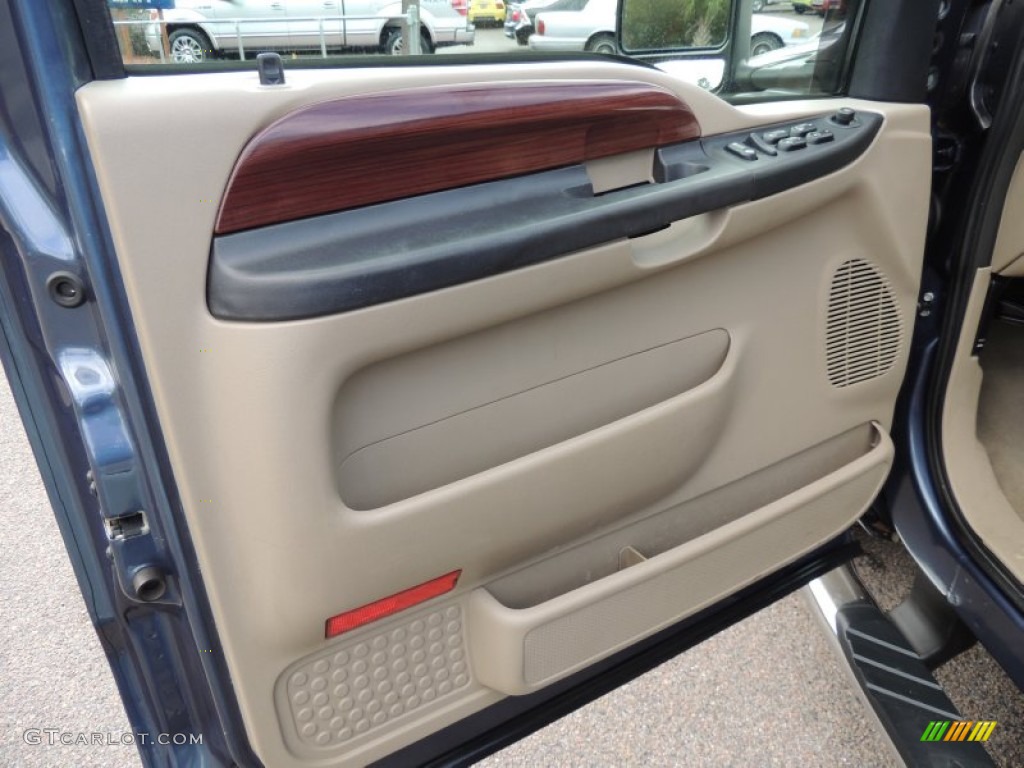 2006 F250 Super Duty Lariat Crew Cab - Medium Wedgewood Blue Metallic / Tan photo #6