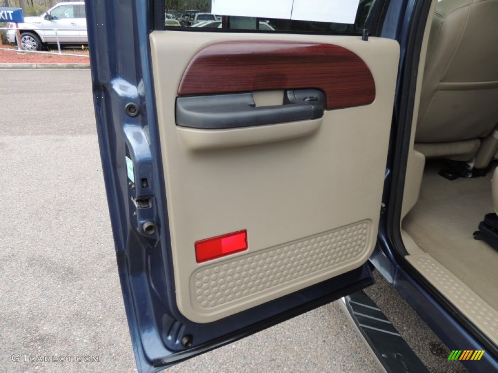 2006 F250 Super Duty Lariat Crew Cab - Medium Wedgewood Blue Metallic / Tan photo #8