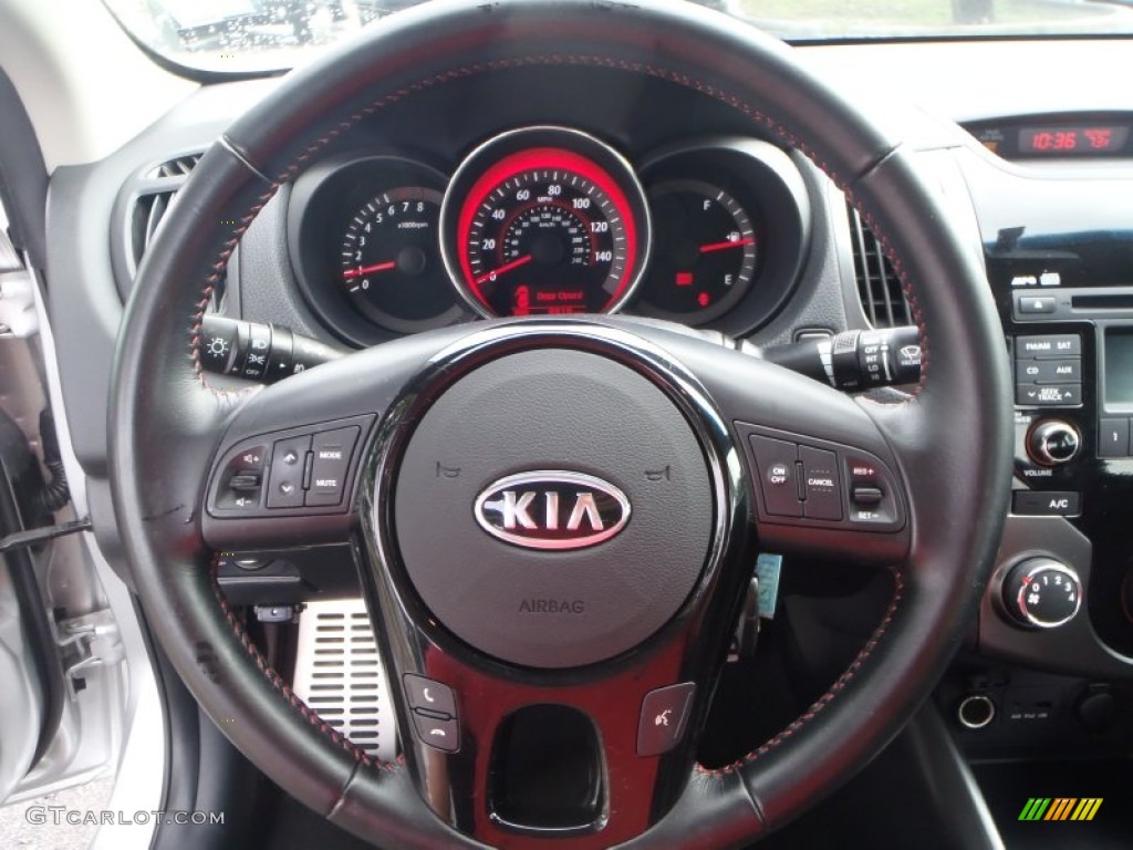 2013 Kia Forte Koup SX Black Steering Wheel Photo #89569703