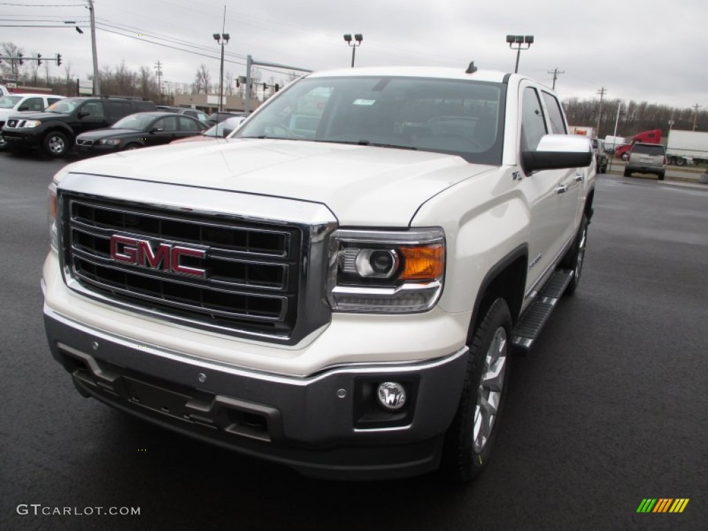 2014 Sierra 1500 SLT Crew Cab 4x4 - White Diamond Tricoat / Jet Black photo #3