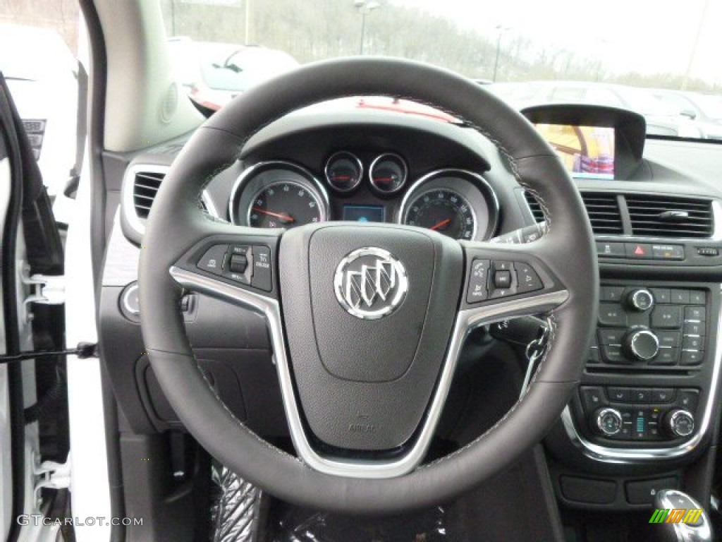 2014 Buick Encore Leather AWD Ebony Steering Wheel Photo #89572913