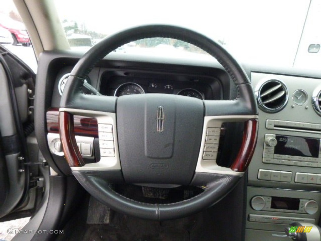 2008 Lincoln MKZ AWD Sedan Dark Charcoal Steering Wheel Photo #89577098