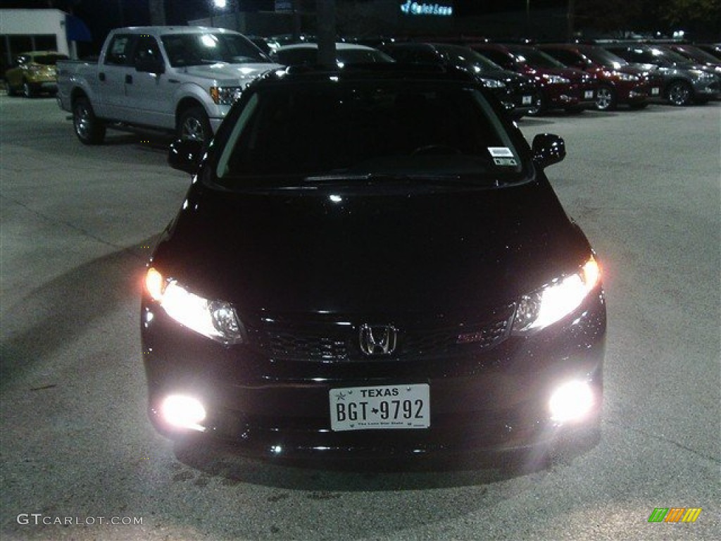 2012 Civic Si Sedan - Crystal Black Pearl / Black photo #1