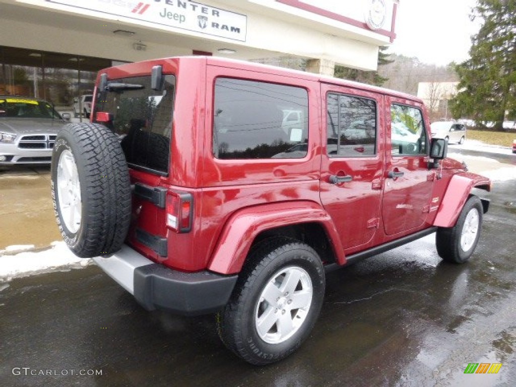 2011 Wrangler Unlimited Sahara 4x4 - Deep Cherry Red / Black/Dark Saddle photo #8