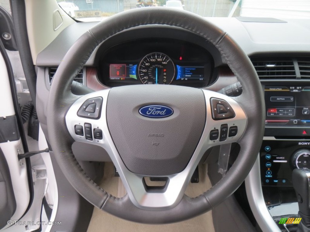 2012 Edge Limited EcoBoost - White Platinum Metallic Tri-Coat / Medium Light Stone photo #46