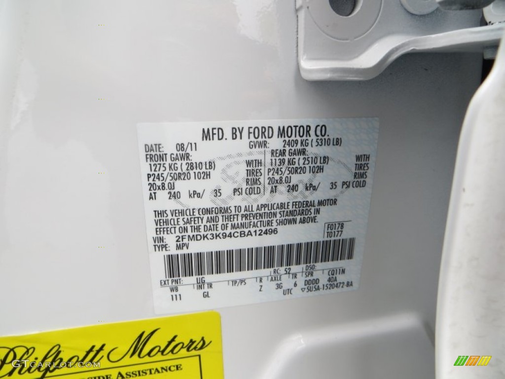 2012 Edge Limited EcoBoost - White Platinum Metallic Tri-Coat / Medium Light Stone photo #50