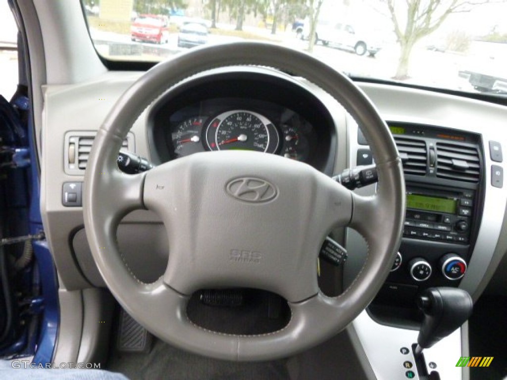 2006 Hyundai Tucson GLS V6 4x4 Gray Steering Wheel Photo #89587079