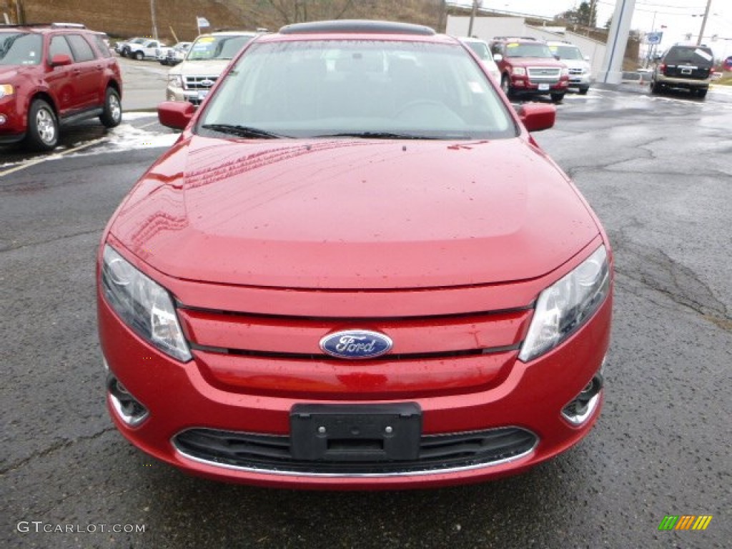 2011 Fusion SE V6 - Red Candy Metallic / Charcoal Black photo #6
