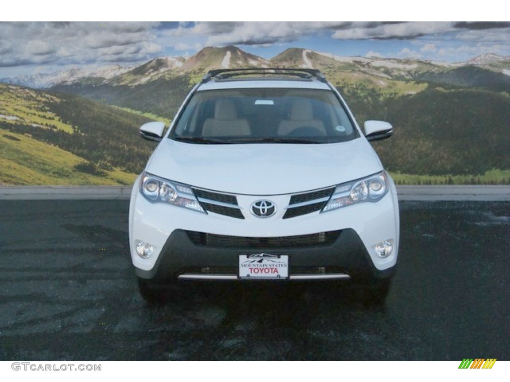 2014 RAV4 XLE AWD - Blizzard White Pearl / Beige photo #2