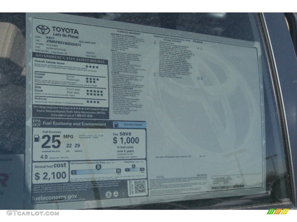 2014 RAV4 XLE AWD - Blizzard White Pearl / Beige photo #10