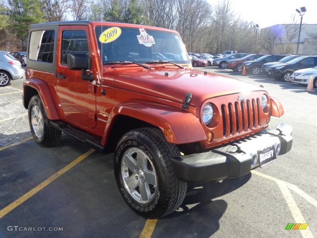 2009 Wrangler Sahara 4x4 - Sunburst Orange Pearl Coat / Dark Slate Gray/Medium Slate Gray photo #3