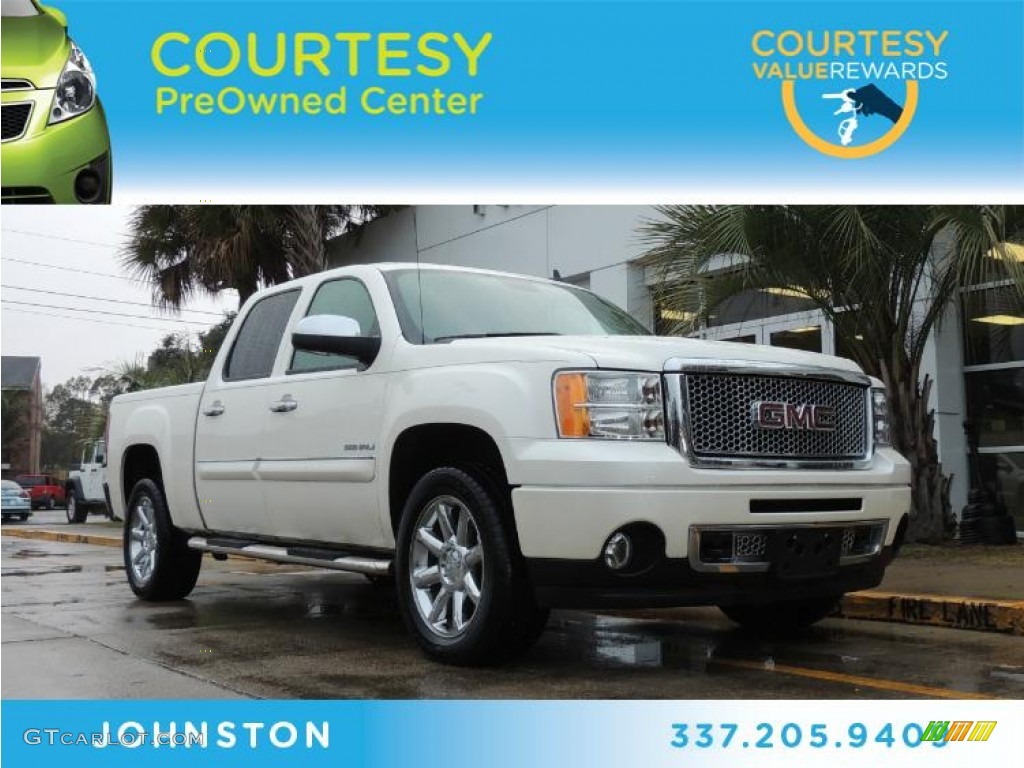 2012 Sierra 1500 Denali Crew Cab - White Diamond Tricoat / Cocoa/Light Cashmere photo #1