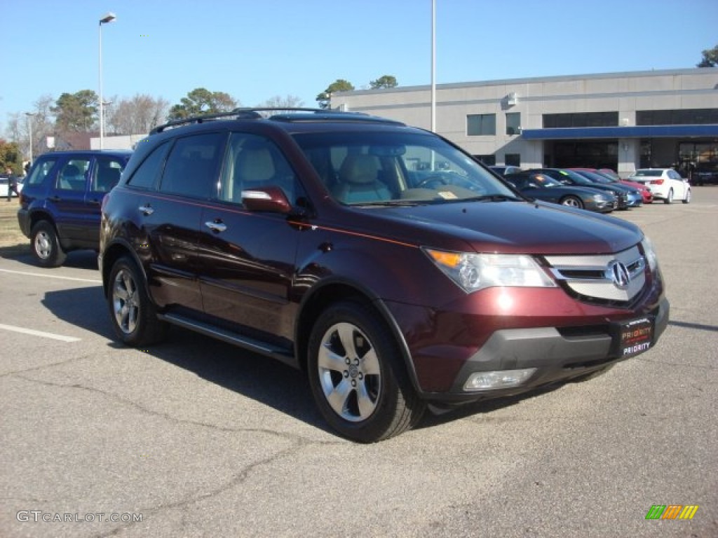 2007 MDX Sport - Dark Cherry Red Pearl / Parchment photo #9