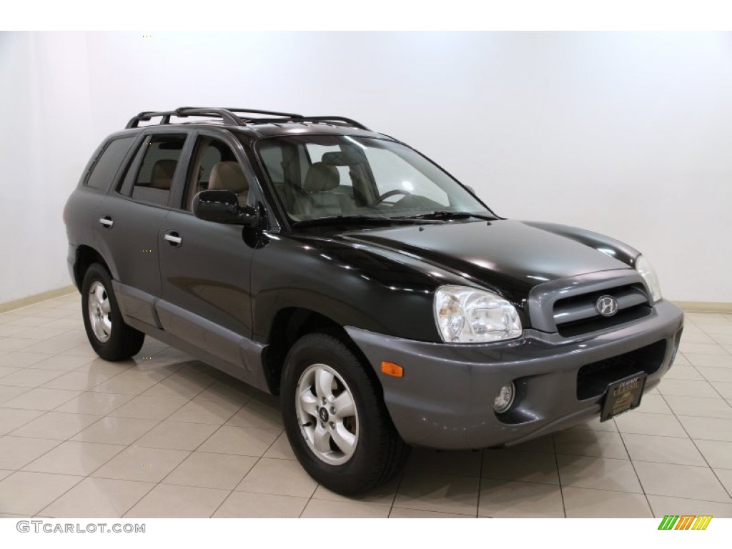 2005 Santa Fe LX 3.5 - Black Obsidian / Beige photo #1