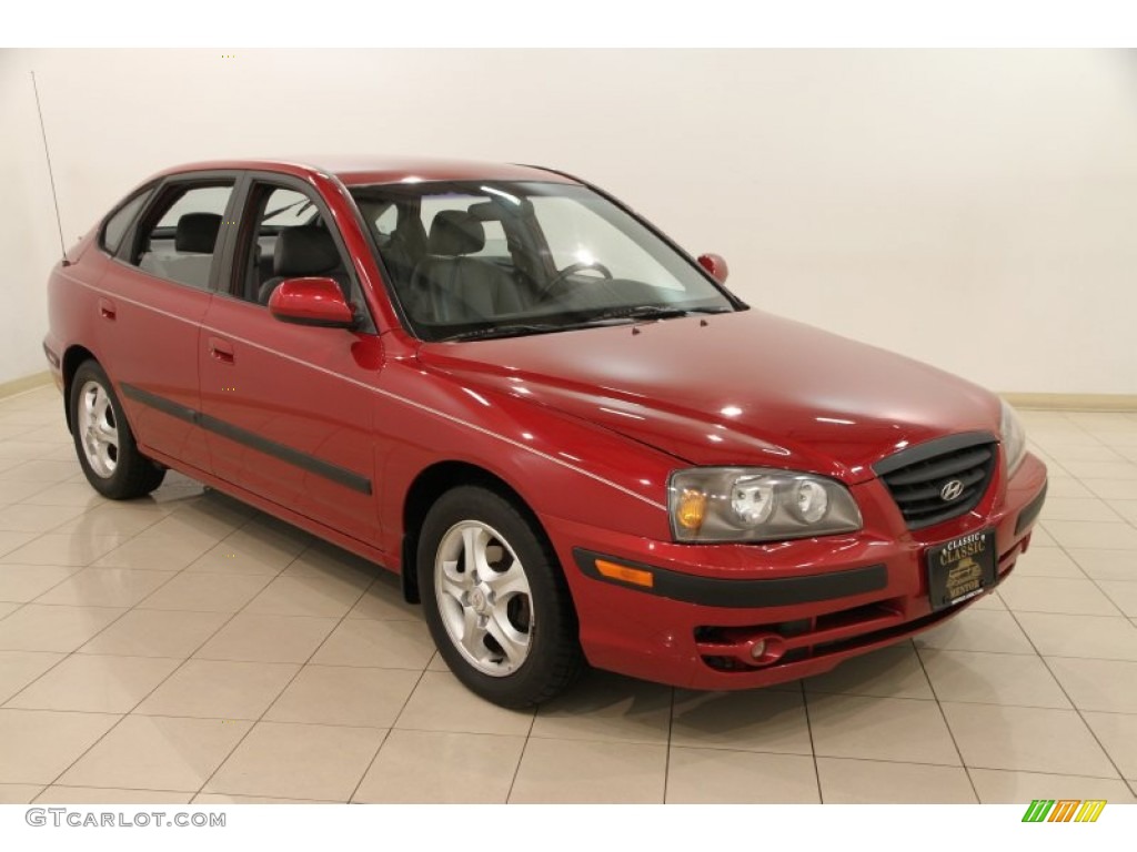 2006 Elantra GT Hatchback - Electric Red / Beige photo #1