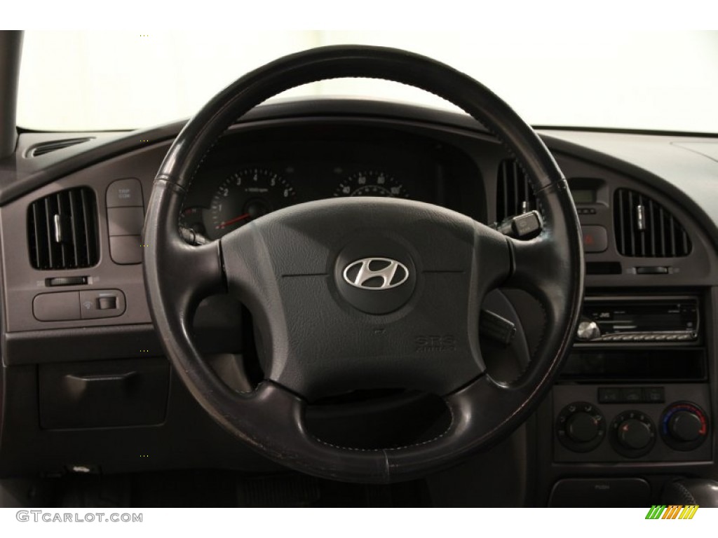 2006 Hyundai Elantra GT Hatchback Beige Steering Wheel Photo #89604755