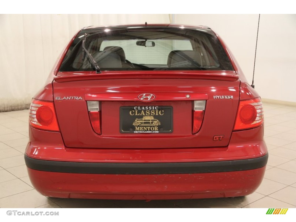 2006 Elantra GT Hatchback - Electric Red / Beige photo #14