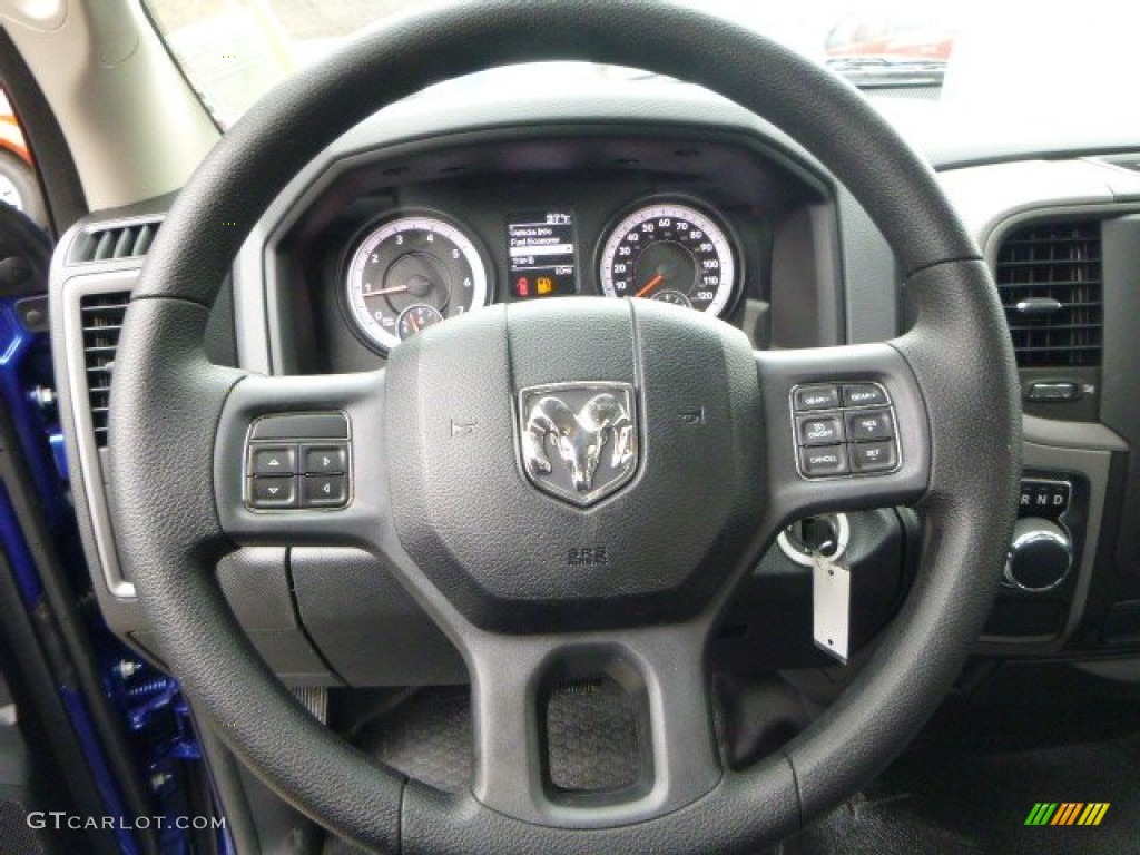 2014 Ram 1500 Tradesman Regular Cab Black/Diesel Gray Steering Wheel Photo #89606291