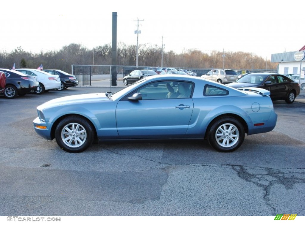 Windveil Blue Metallic 2006 Ford Mustang V6 Deluxe Coupe Exterior Photo #89607728