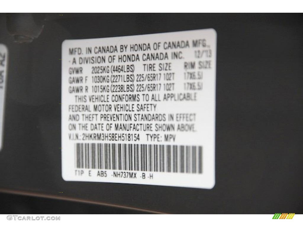 2014 CR-V EX - Polished Metal Metallic / Gray photo #22