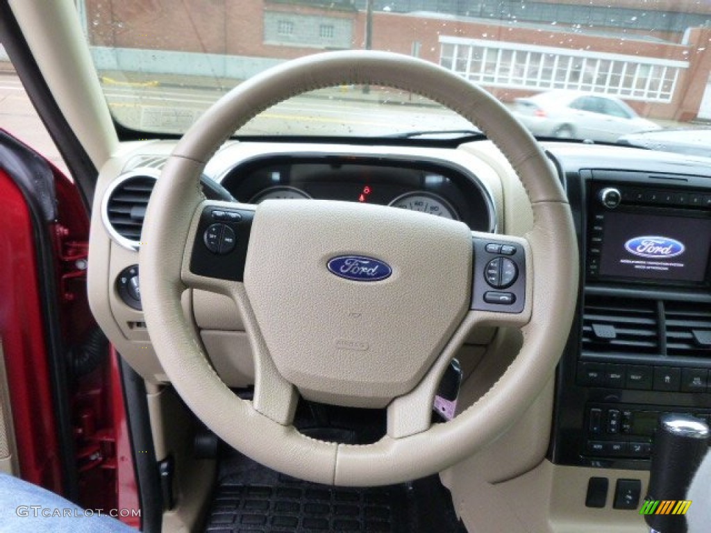 2010 Ford Explorer Sport Trac Limited 4x4 Camel/Sand Steering Wheel Photo #89615183