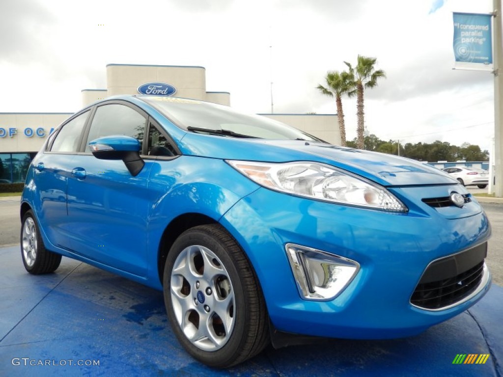2012 Fiesta SES Hatchback - Blue Candy Metallic / Charcoal Black photo #7