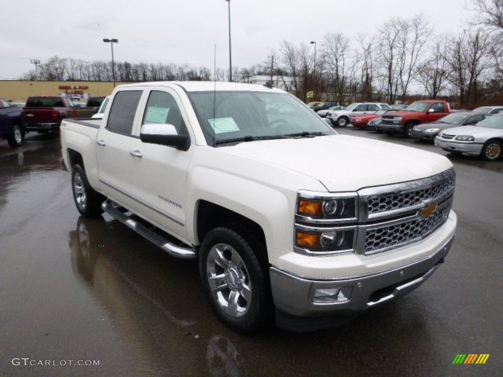 2014 Silverado 1500 LTZ Crew Cab 4x4 - White Diamond Tricoat / Cocoa/Dune photo #3