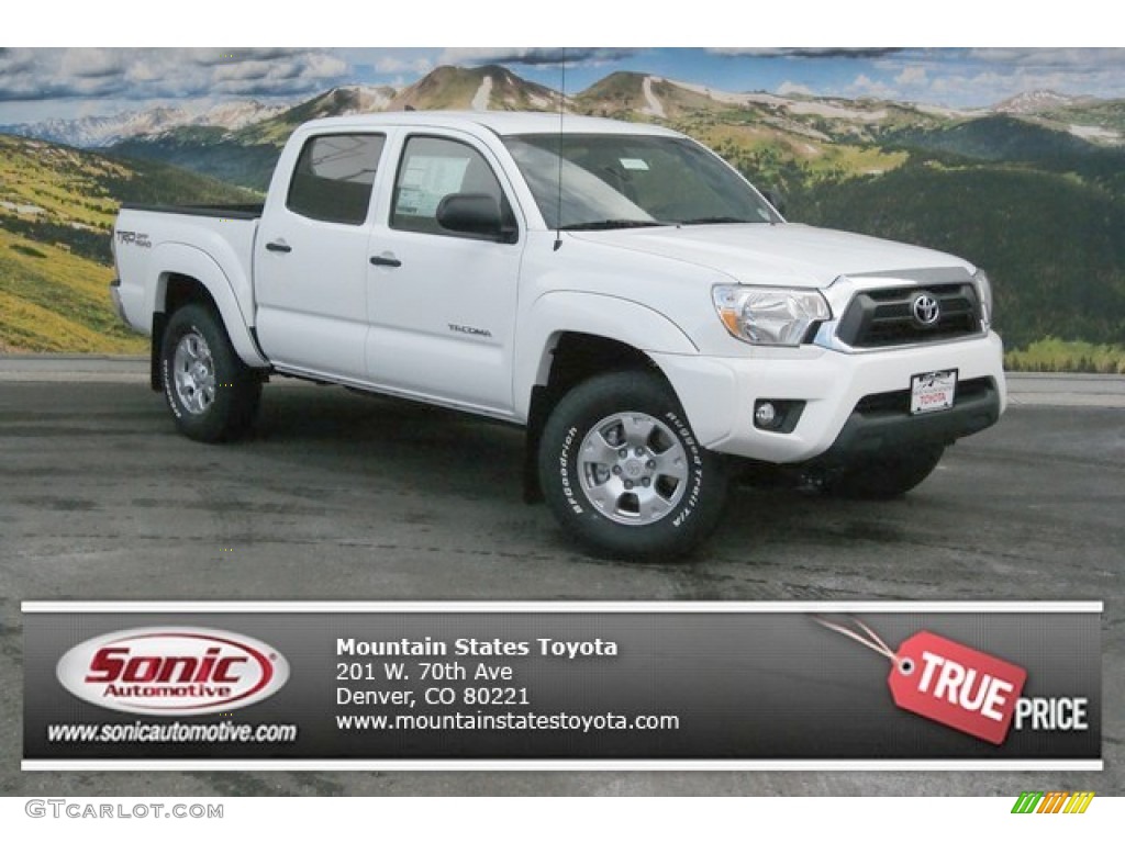 2014 Tacoma V6 TRD Double Cab 4x4 - Super White / Graphite photo #1