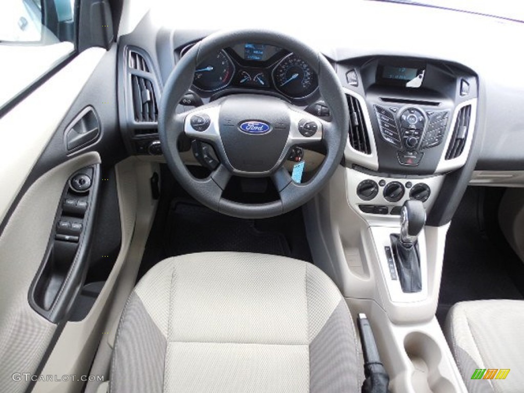 2012 Focus SE Sedan - Frosted Glass Metallic / Stone photo #6