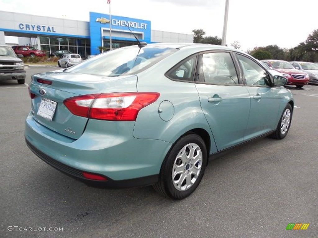 2012 Focus SE Sedan - Frosted Glass Metallic / Stone photo #8