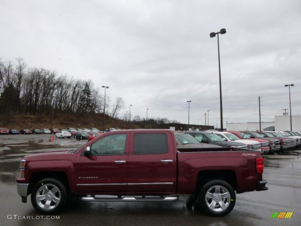 2014 Silverado 1500 LTZ Crew Cab 4x4 - Deep Ruby Metallic / Cocoa/Dune photo #8