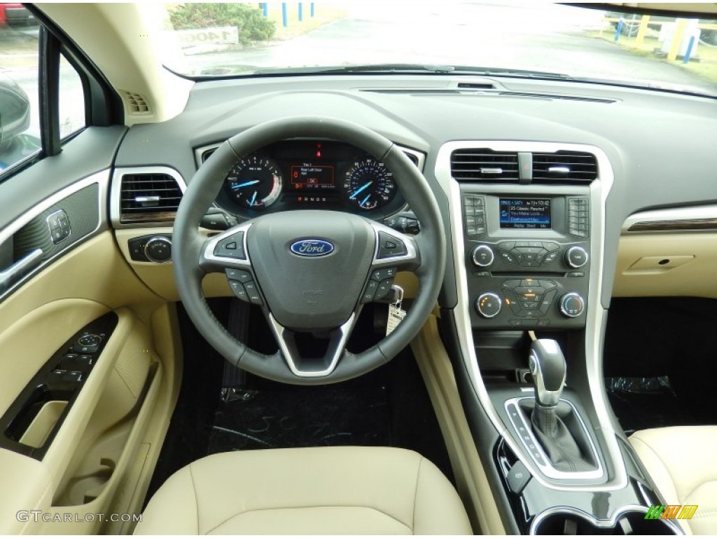 2014 Ford Fusion SE EcoBoost Dune Dashboard Photo #89626412