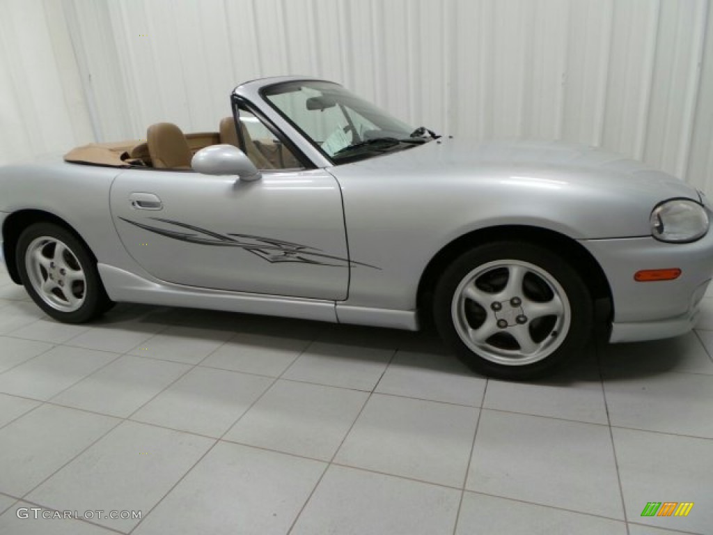 2000 MX-5 Miata LS Roadster - Highlight Silver Metallic / Beige photo #11