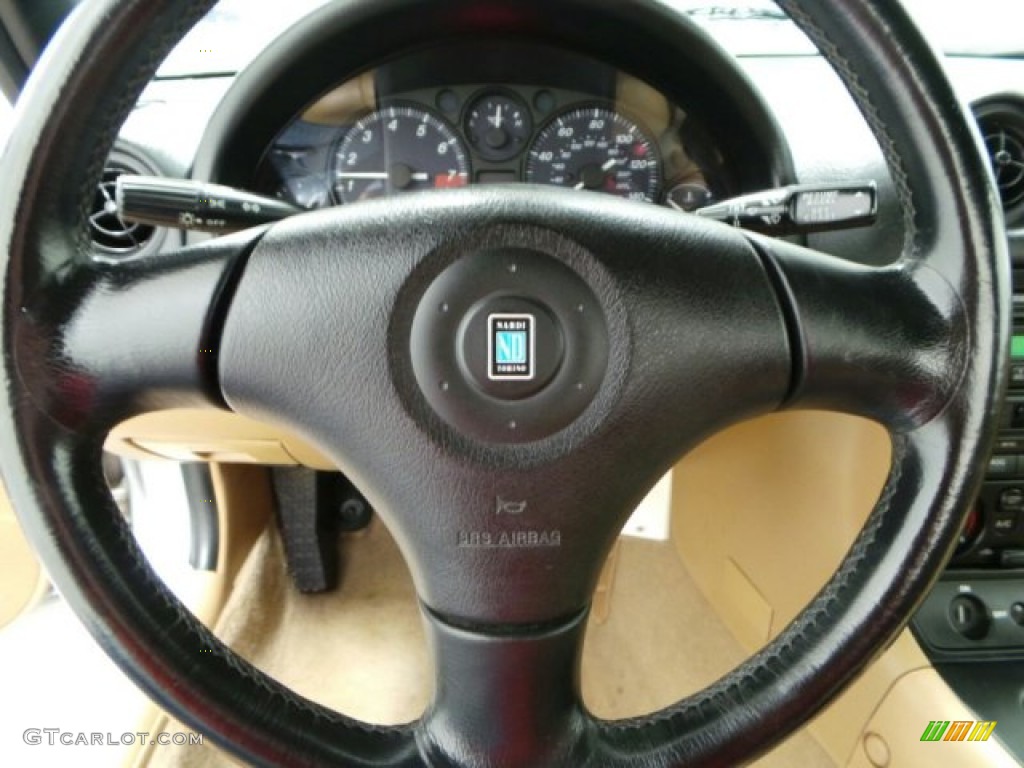 2000 Mazda MX-5 Miata LS Roadster Beige Steering Wheel Photo #89633169
