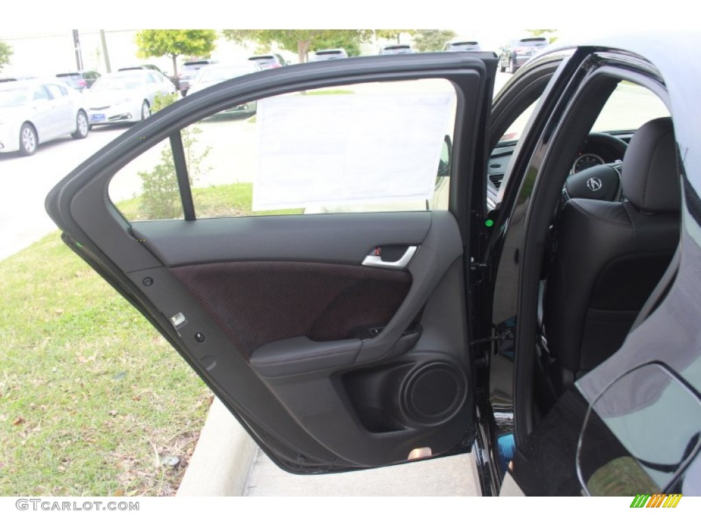 2014 Acura TSX Special Edition Sedan Ebony Door Panel Photo #89638392