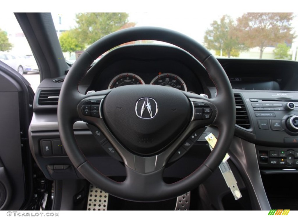 2014 Acura TSX Special Edition Sedan Ebony Steering Wheel Photo #89638677