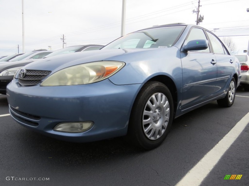 2003 Camry LE V6 - Catalina Blue Metallic / Taupe photo #1