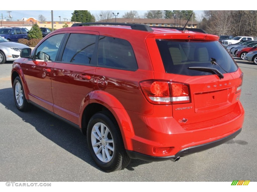 2013 Journey SXT - Bright Red / Black/Light Frost Beige photo #4
