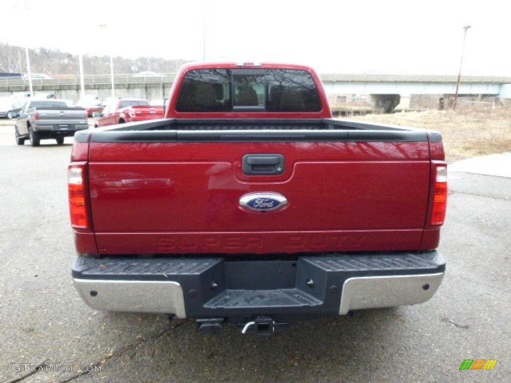 2014 F350 Super Duty Lariat Crew Cab 4x4 Dually - Ruby Red Metallic / Adobe photo #7