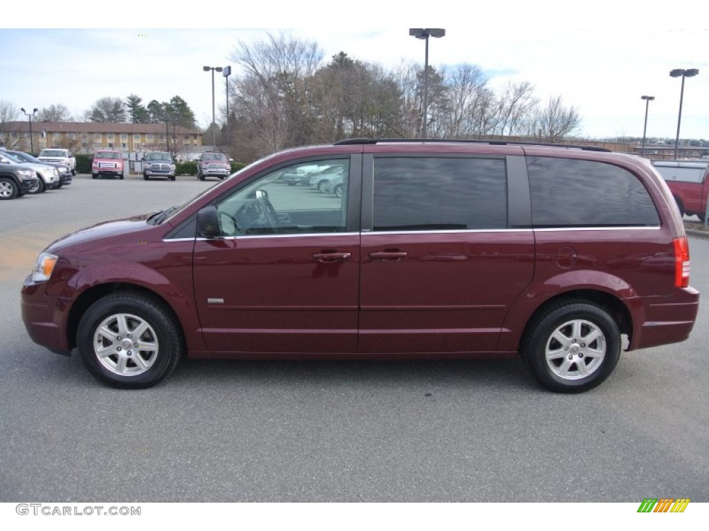 2008 Town & Country Touring - Deep Crimson Crystal Pearlcoat / Medium Slate Gray/Light Shale photo #3