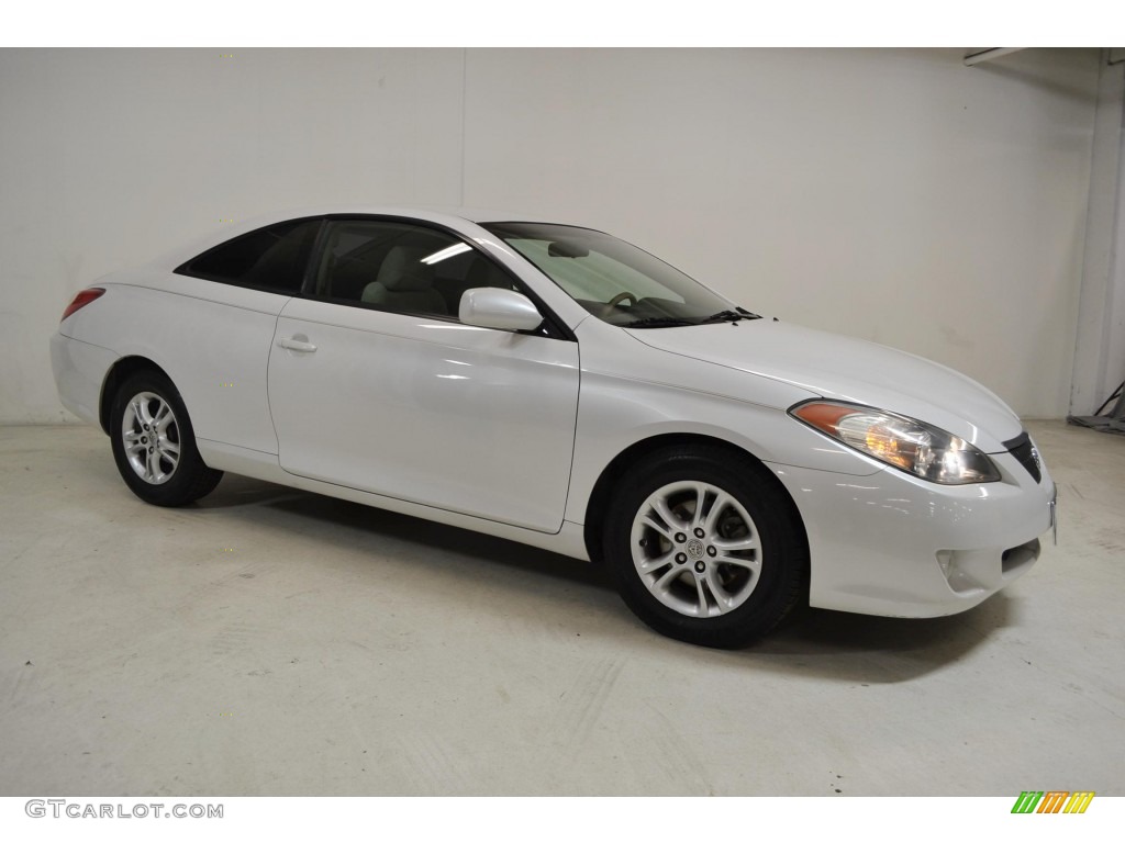 2006 Solara SE Coupe - Arctic Frost Pearl / Ivory photo #2