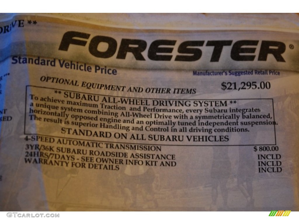 2005 Subaru Forester 2.5 X Window Sticker Photo #89651175